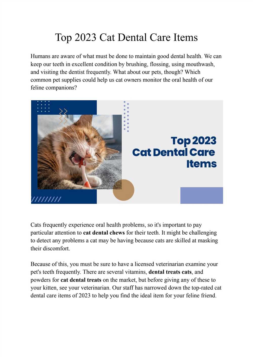 Improve Your Cat's Oral Health